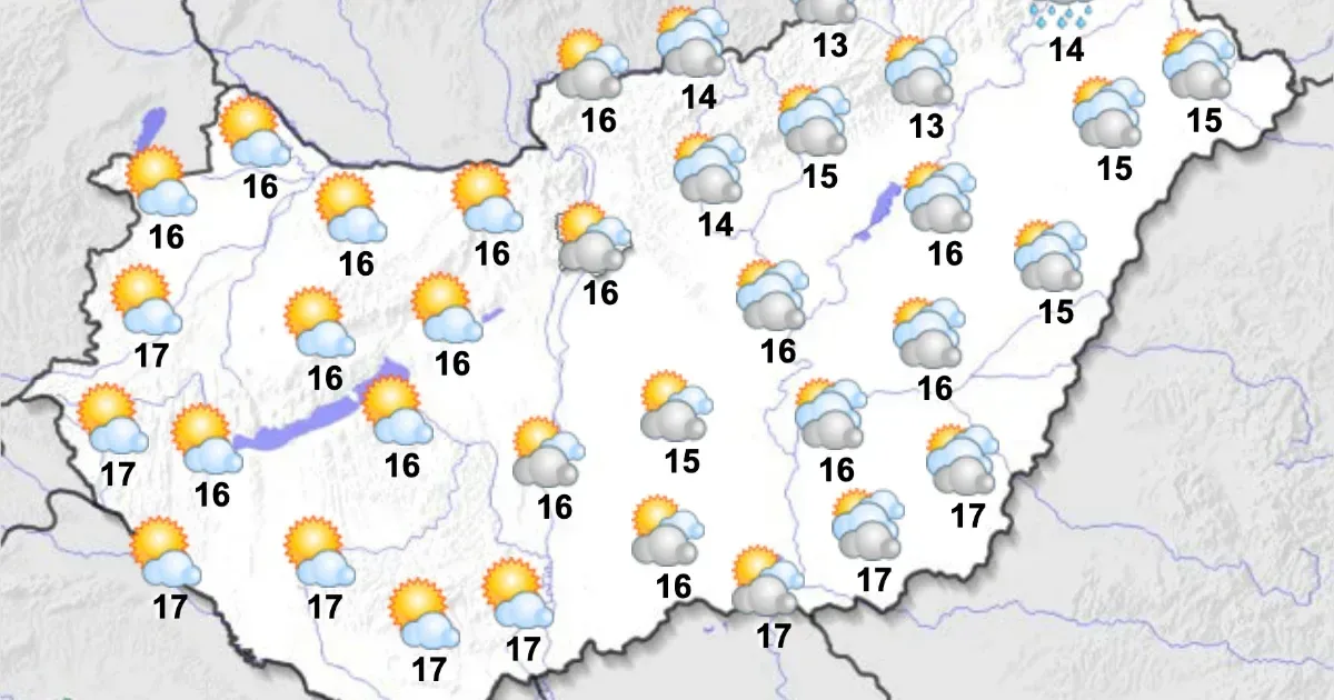 Szombaton napsütés és helyenként zápor várható