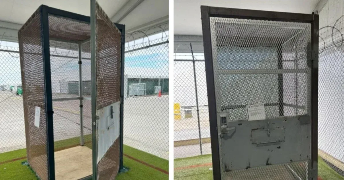 Szűkös fémketrecekben tartották fogva a bevándorlókat a floridai Aligátor Alcatrazban